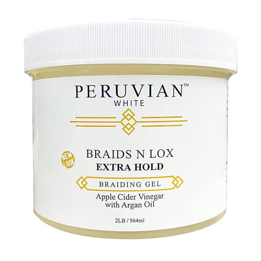 Braids N Lox Braid, Loc & Edge Braiding Gel EXTRA HOLD for Relaxed & Natural Hair, 2 LBS. (Apple Cider Vinegar with Argan Oil)