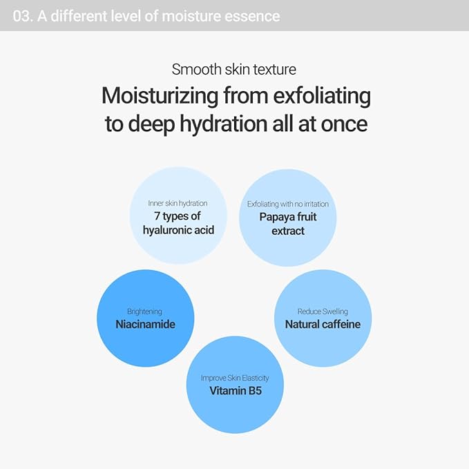 ROVECTIN Aqua Hyaluronic Essence (Activating Treatment Lotion) - 7 Layers Hyaluronic Acid Facial Toner with Niacinamide & Panthenol, Vegan Korean Skin Care (3.38 fl.oz, 100ml)