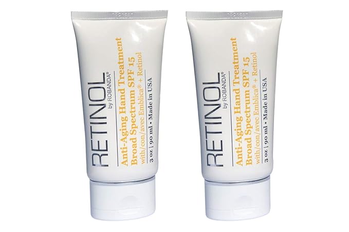 Retinol Anti-Aging Hand Treatment │ Broad Spectrum SPF 15 + Retinol Cream to Repair Dry Skin, 2 pack