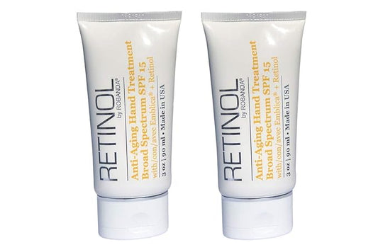 Retinol Anti-Aging Hand Treatment │ Broad Spectrum SPF 15 + Retinol Cream to Repair Dry Skin, 2 pack