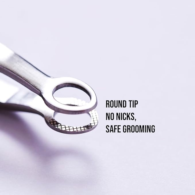 [Premium Hand-Made] Tweezers for women facial hair - Round tip Tweezers, Eyebrow Tweezers, 304 Surgical-grade Stainless Steel for Safety, Precision tweezers, Facial Hair Tweezers for Men & Women