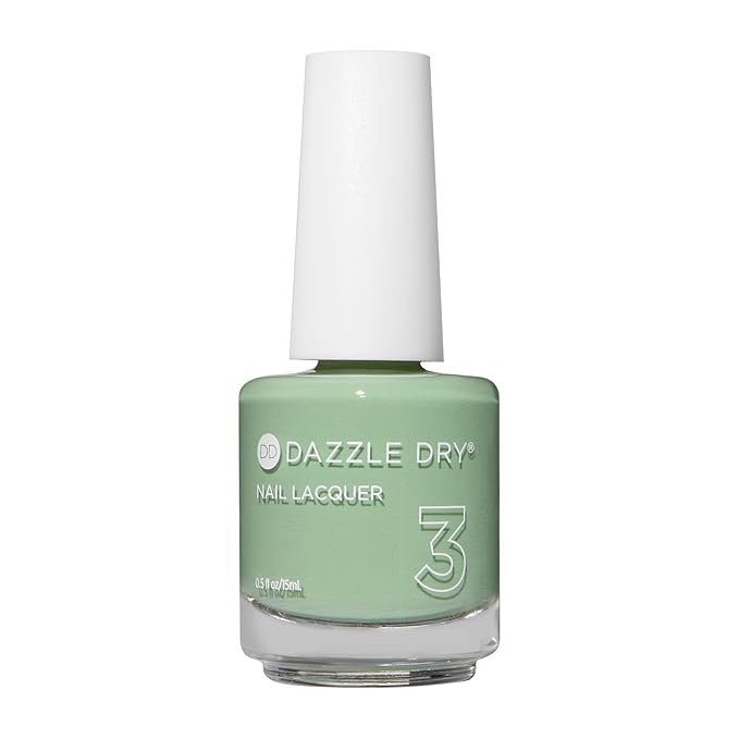 Dazzle Dry Nail Lacquer (Step 3) - Cardigan - A warm sage green. Full coverage cream. (0.5 fl oz)