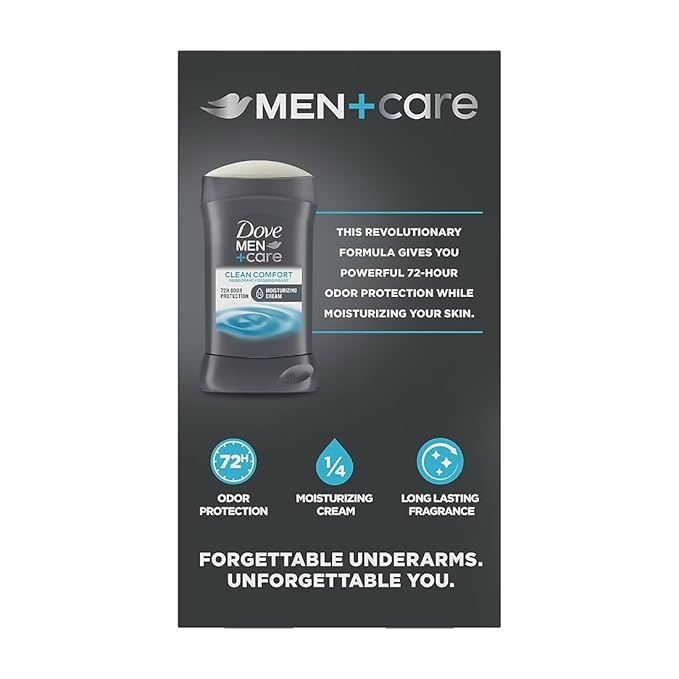 Dove Men+Care 72-Hour Deodorant Stick Aluminum Free- Clean Comfort, 3 pk./3 oz
