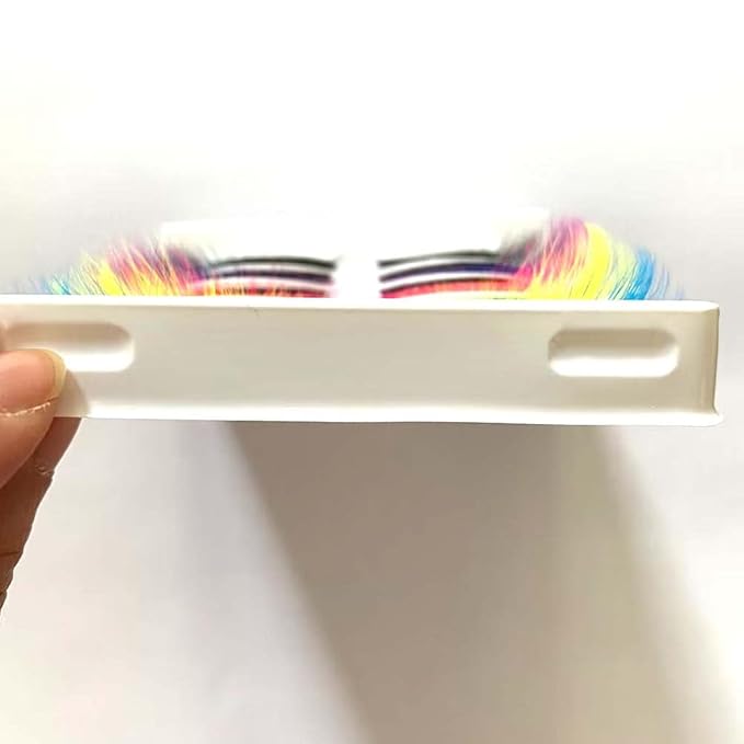 Sunniess Ombre Colored Lashes Silk Protein Fluffy Wispy Volume Fake Lashes for Halloweens Cosplay Party Stage Russian D Curl Lashes with Color Make up Faux Mink False Eyelashes 5 Pairs