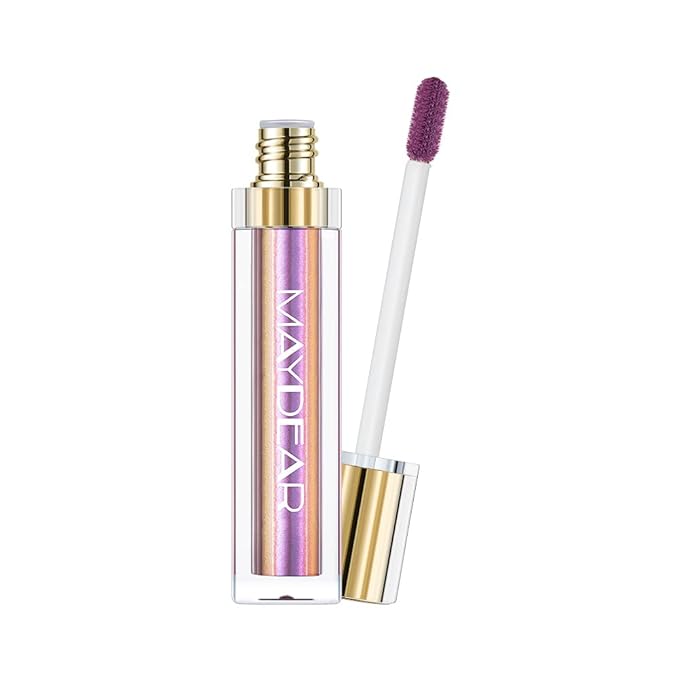 Maydear Chameleon Lipstick, High Pigmented Chrome Lipstick for Women Metallic Shine Lip Gloss, Full-Coverage Multichrome Lipstick Long Lasting Rainbow Lip Makeup, Fuchsia Green(08)