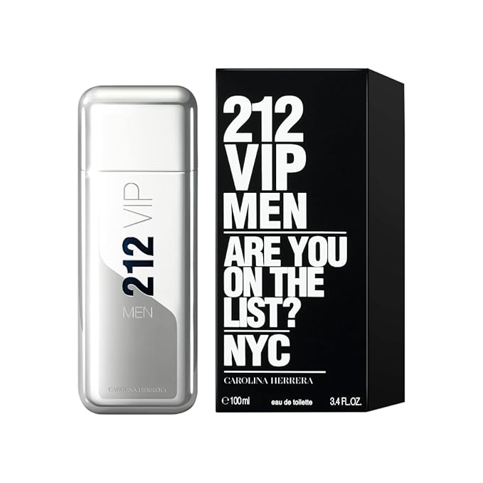 Carolina Herrera 212 VIP Men EDT Spray - Notes of Caviar, Lime, Ginger and Tonka Bean for a Fresh Woody Scent