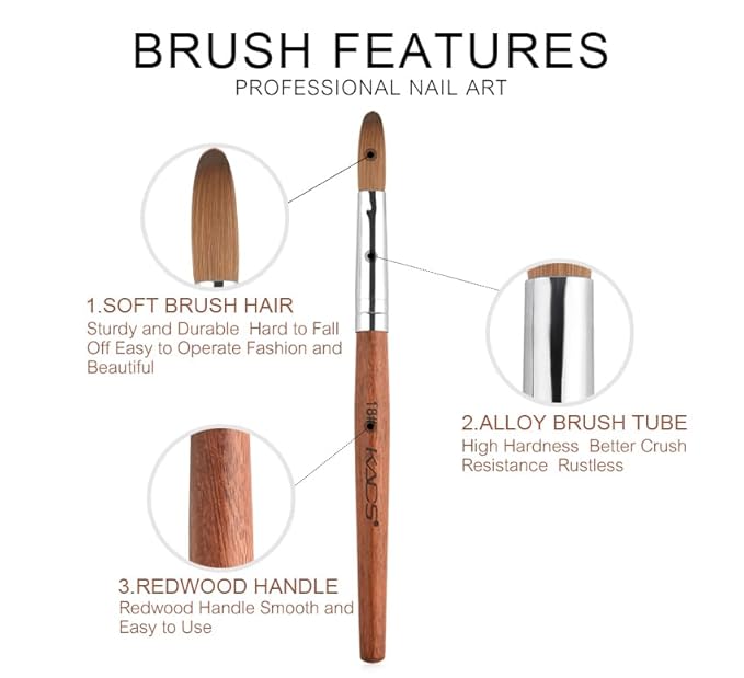 1pc 18#Kolinsky Sable Nail Brush with 1pc 16# Kolinsky Sable Nail Brush Set