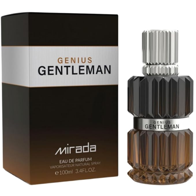Gentleman Genius, Men's Eau de Parfum (EDP) 3.4 FL. Oz (100ml), Men’s Perfume with Notes of Bergamot, Black Pepper, Lavender, Orris, Cloves, Cinnamon, Vanilla Husk, Tonka Bean, Tolu Balsam