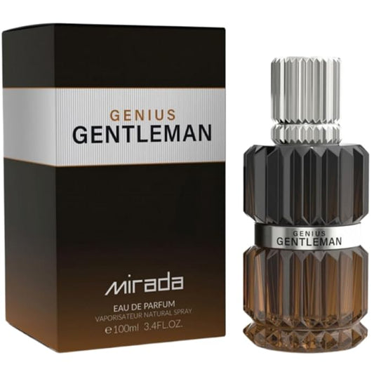 Gentleman Genius, Men's Eau de Parfum (EDP) 3.4 FL. Oz (100ml), Men’s Perfume with Notes of Bergamot, Black Pepper, Lavender, Orris, Cloves, Cinnamon, Vanilla Husk, Tonka Bean, Tolu Balsam