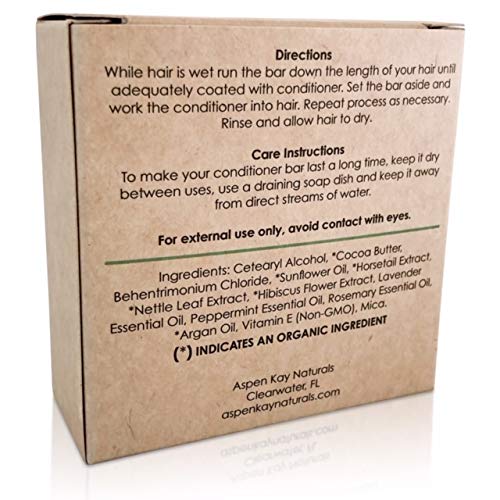 Peppermint & Rosemary Shampoo & Conditioner Bar Set, Organic, Vegan, Volumizing, Hydrating Argan Oil Conditioner & Shampoo for Curly or Straight Hair, Paraben & Sulfate Free, Made in USA