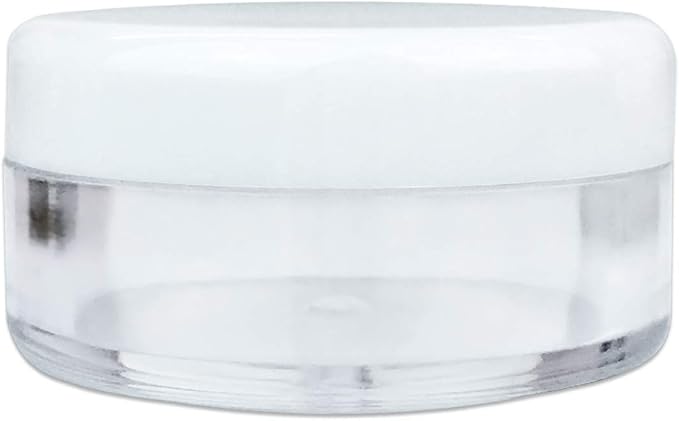 Beauticom (Quantity: 25 Pieces) 5G/5ML Round Clear Jars with White Lids for Small Jewelry, Holding/Mixing Paints, Art Accessories and Other Craft Items