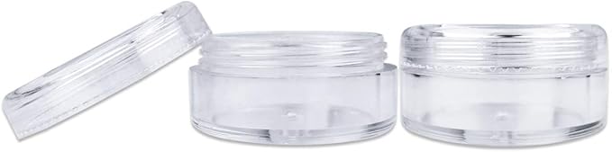 Beauticom (Quantity: 25 Pieces) 5G/5ML Round Clear Jars with Screw Cap Lids for Lotion, Creams, Toners, Lip Balms, Makeup Samples