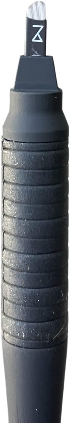 M PACK OF 10 Mellie's Signature Microblading Disposable Pen - Sterilized Blade - Comfortable Rubber Grip With Pigment Sponge (V16 .18mm, Black)