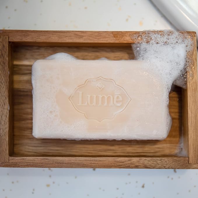 Lume Triple Milled Bar Soap - Rich Moisture & Gentle Cleansing - Formulated Without Parabens or Phthalates, Skin Loving - 5 ounce (Unscented)
