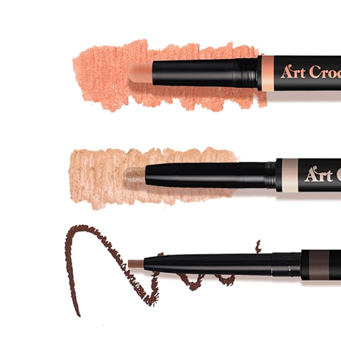 EYECROWN ARTCROQUIS STICK SHADOW, Buildable, glitter eye shadow, liner, cream [SUNNY PEACH KIT]