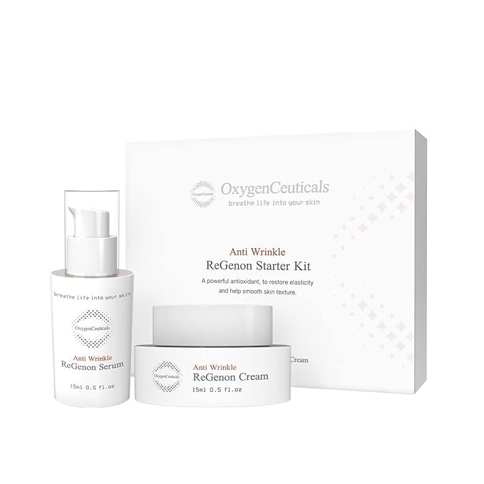 ReGenon Starter Kit – 2-Step Anti-Aging System with Antioxidant Serum & Cream, 20,000ppm of Idebenone