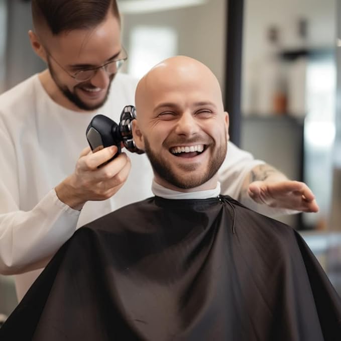 Detachable Head Shavers, SHPAVVER 5 in 1 Electric Razor IPX7 Waterproof for Bald Men, Wet Dry LED Display Rechargeable 7D Rotary Shaver Grooming Kit with Type C Charge A,Gold Yellow