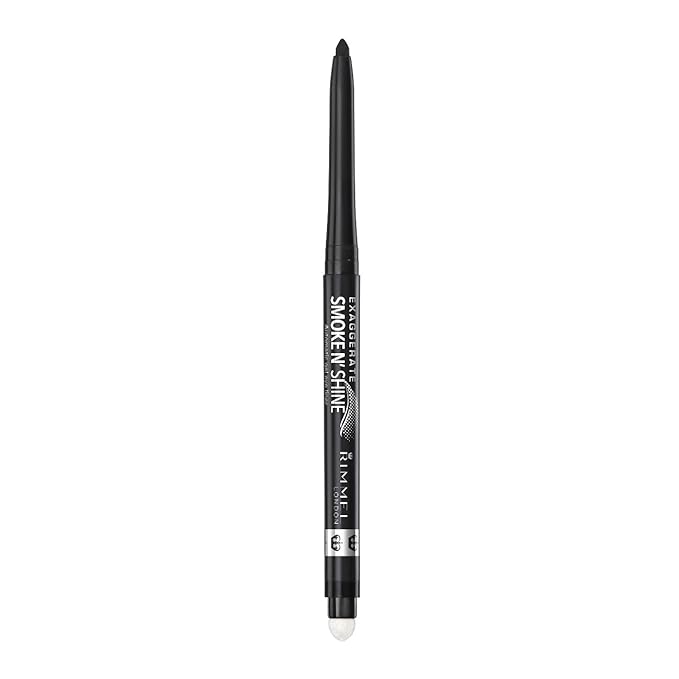 Rimmel London Exaggerate Smoke n' Shine Eye Definer Eyeliner, Long-Wearing, Gel Formula, Flake-Free, 001, Little Black Smokey, 0.01oz