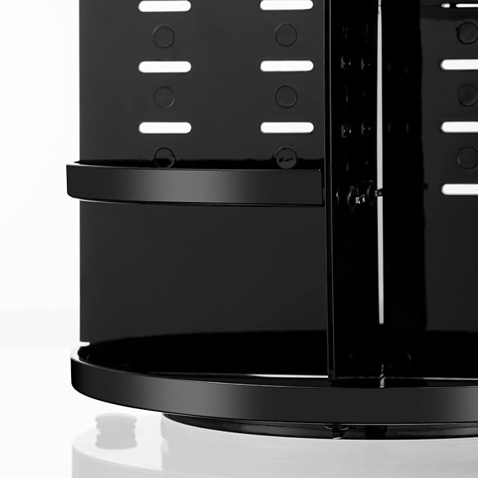 HBlife 360 Rotating Makeup Organizer Plus Size Adjustable Carousel Large Capacity Revolving Perfume Organizer Skincare Organizers Cosmetic Storage Spinning Holder for Vanity, Black
