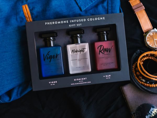 RawChemistry - A Pheromone Infused Mens Cologne Gift Set - Set of 3 Colognes