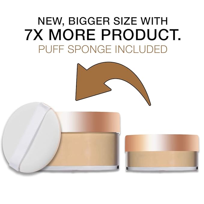 Bellapierre XL Banana Setting Powder | Lightweight Color-Correcting Powder with All Day Makeup Protection | Eliminates Blotchiness and Dark Under-Eye Circles | Talc-Free | Matte Tint - Tan - 1 Oz