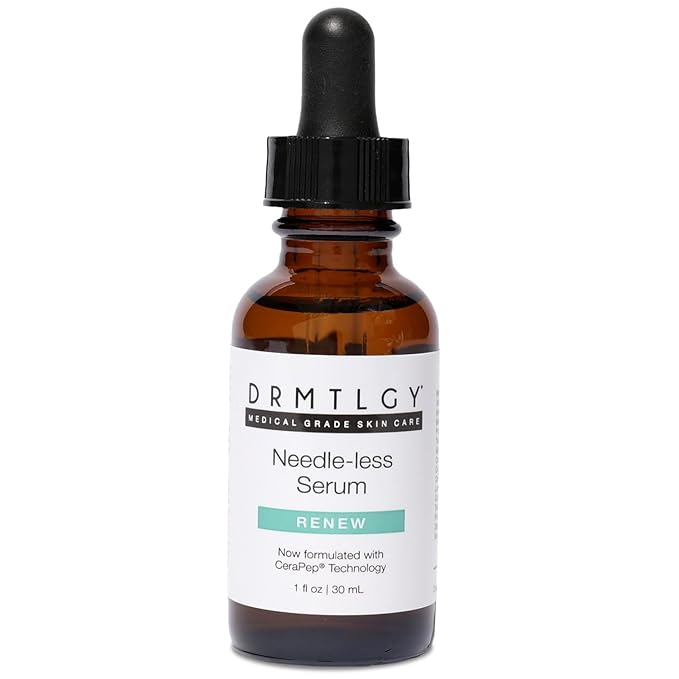 DRMTLGY Needle-less Serum - Anti-Aging Serum for Fine Lines & Wrinkles - Niacinamide with Potent Blend of Hyaluronic Acid, Peptides & Ceramides, 1 fl oz