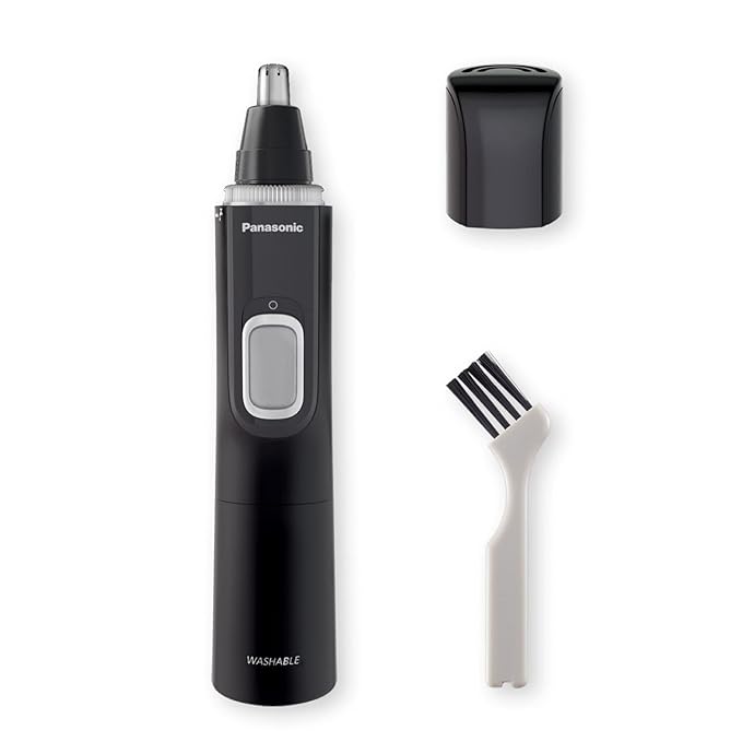 Panasonic Ear and Nose Hair Trimmer for Men with Vacuum Cleaning System, Powerful Motor and Dual-Edge Blades for Smoother Cutting, Wet/Dry – ER-GN70-K (Black)