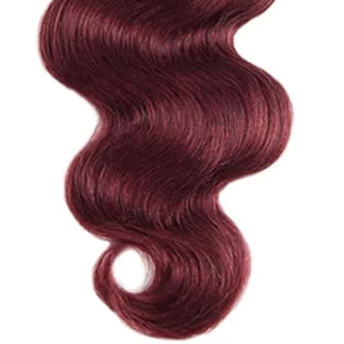 Color 99j Human Hair Body Wave Bundles Wine Red Human Hair Burgundy Body Wave Bundles Brazilian Weave Soft Silky for Black Woman 8 10 12 Inch