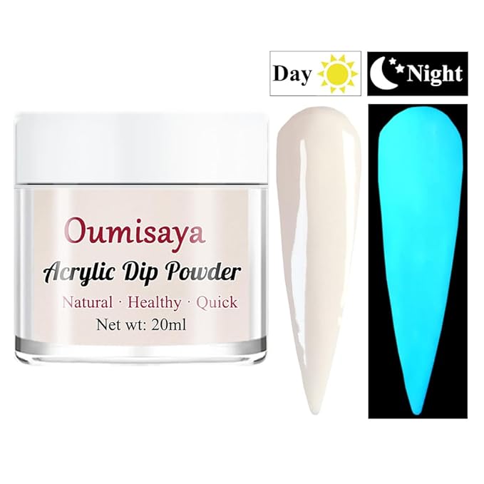 Glow in the dark Acrylic Nail Powder Clear Pink White Colors Set for French Nail Art Design 20ML/PCS (AP080)