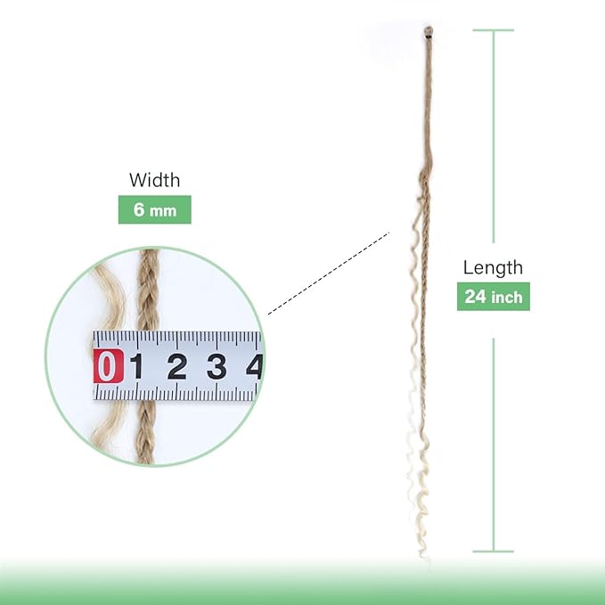 24 In 30 Strands Boho Braid Dreadlock Extensions, Ombre Purple Synthetic Curly Dreads Extensions with Box Braid, 100% Handmade Dreads Hippie Style Dreadlocks for Woman