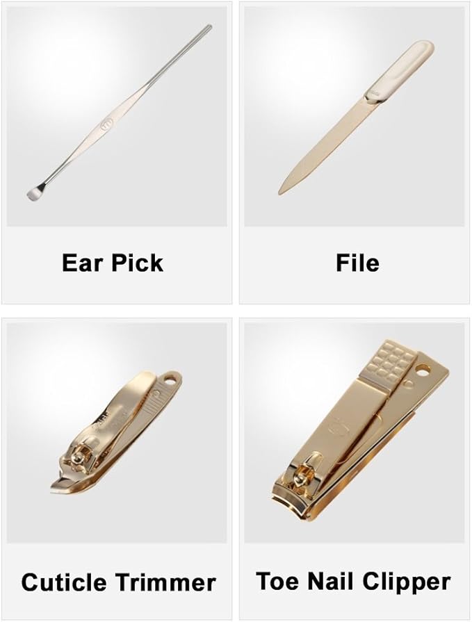 World No. 1, Three Seven 777 Travel Manicure Pedicure Grooming Kit Set, (Total 10 PC, Model: TS-2100G),Personal Nail care,Stainless steel, Made in Korea, Since 1975