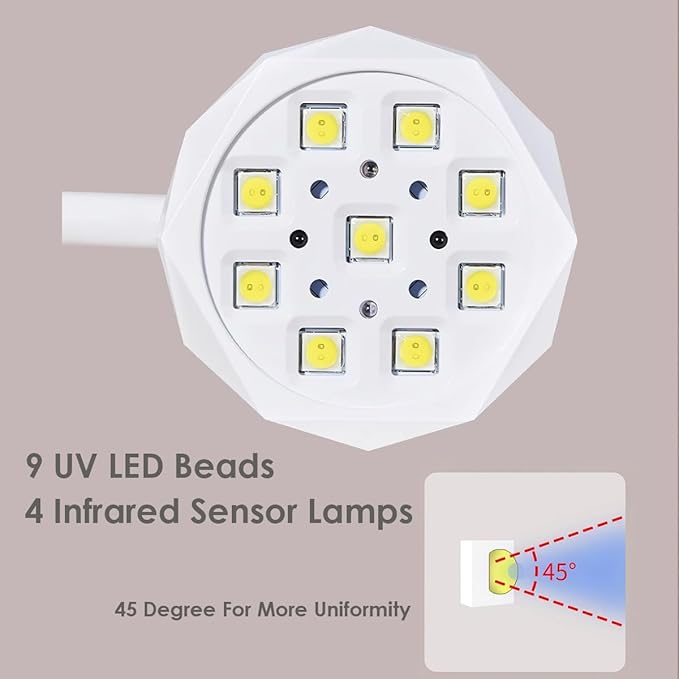 UV LED Nail Lamp with Smart Sensor, Portable Rechargeable Mini Lotus Hands Free Light Rotatable Cordless Nail Dryer Quick Dry Nail Gel Polish Curing Lamp Gooseneck Flash Cure Light for Home & Salon