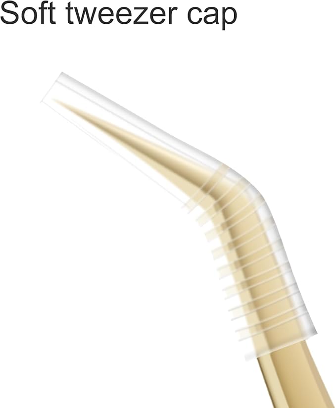 NAGARAKU Tweezers for Eyelash Extensions Gold Curved Angled Long tip Volume Cluster Super Light Weight Easy Fanning Tweezers Stainless Steel Precision (N-03-2)