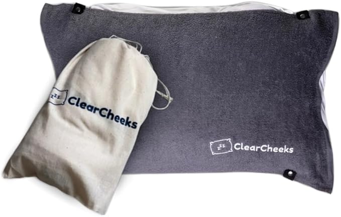 Set of 2 Pillow Pads (Gray) for face Acne, Sweat Stains, Drooling, Wet Hair, Oily Skin, Bleach Stains, Travel, Made of 100% Cotton, Towel Fabric, Acne Treatment