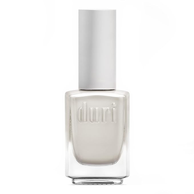 duri 218 I Do Nail Polish, White Metallic Shimmer, Semi Sheer Coverage, Fast Drying, 0.45 Fl Oz