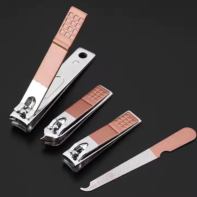 16-Piece Manicure and Pedicure Set with Leather Case, Nail Care Tools Kit, Green/Purple/Pink (Pinck)