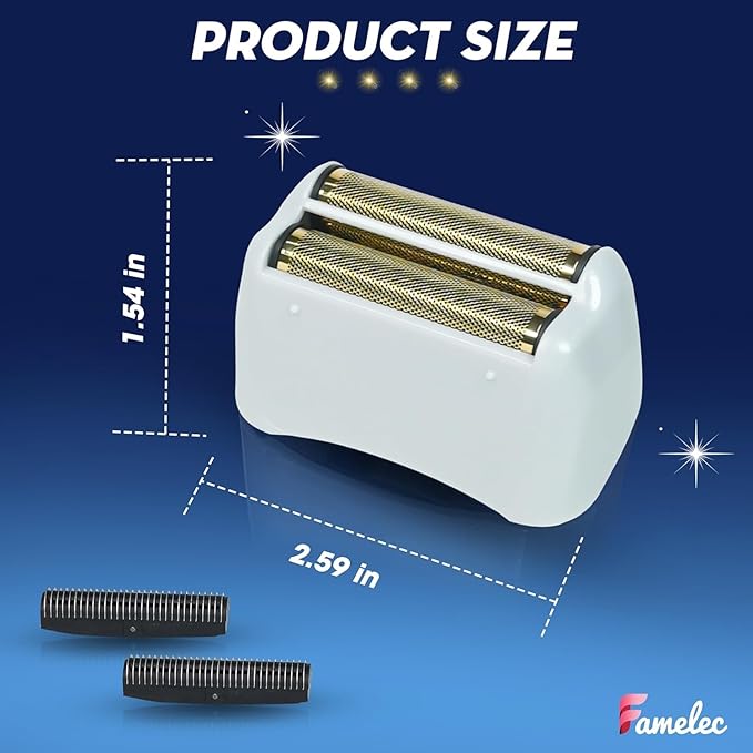 Pro Foil and Cutters for Andis Foil Shaver Models TS1 17150 17235 17220 TS2 17200, Razor Blades & Gold Foil Shaver Blades Compatible with Andis Shaver Foil Replacement #17155 17160 17280