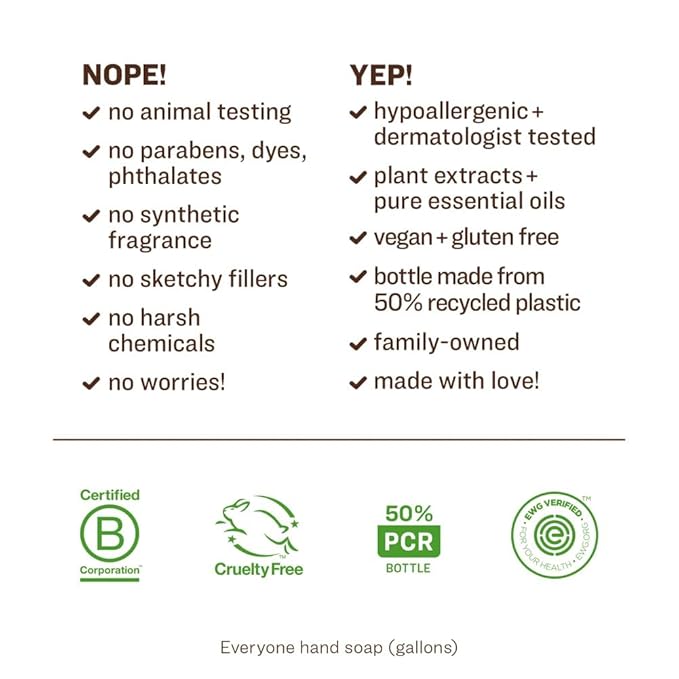 Everyone Liquid Hand Soap Refill, 1 Gallon, Meyer Lemon and Mandarin, Plant-Based Cleanser with Pure Essential Oils