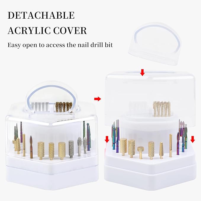 BQAN Nail Drill Bits Set with Nail Drill Bit Holder
