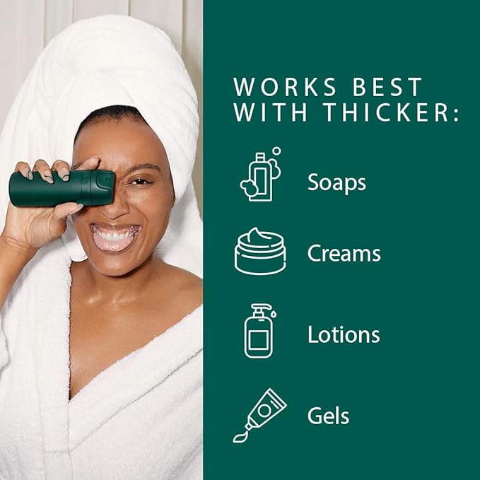 Essential Refillable Toiletry Travel Bottles – Set of 5 (3.4oz & 1.7oz) Airless Pump Containers for Shampoo, Conditioner, Body, Face – Leak-Proof, TSA-Approved, Dishwasher Safe- Escapade Green