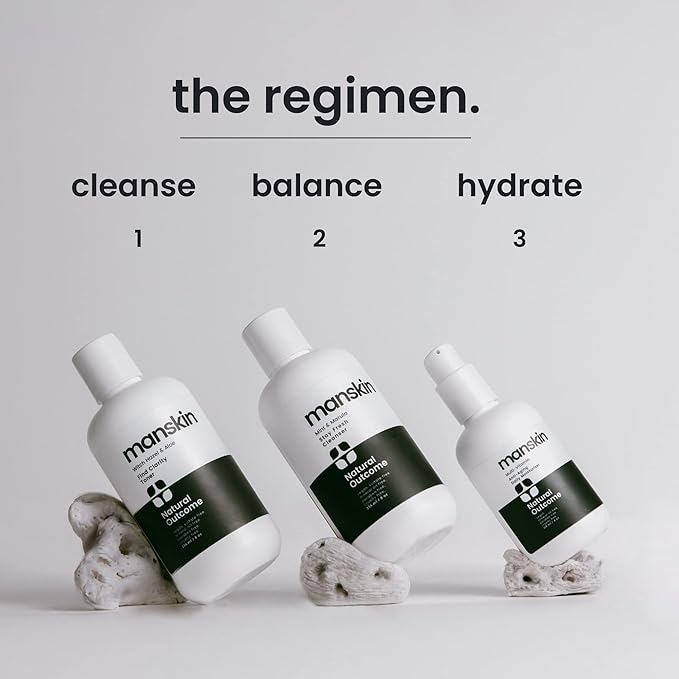 Mens Skin Care Kit | Mens Facial Care Kit for Men Skincare | Anti-Aging Daily 3 Step Face Care Regimen Includes: Rejuvenating Facial Cleanser, Balancing Toner, & Hydrating Moisturizer