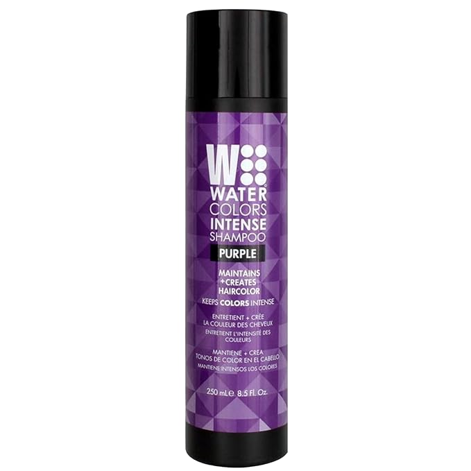 Watercolors by Tressa INTENSE 3-in-1 Color Depositing Shampoo, Semi Permanent Hair Color, Hair Dye Shampoo for Curly, Dry, and Normal Hair, 8 fl oz - PURPLE