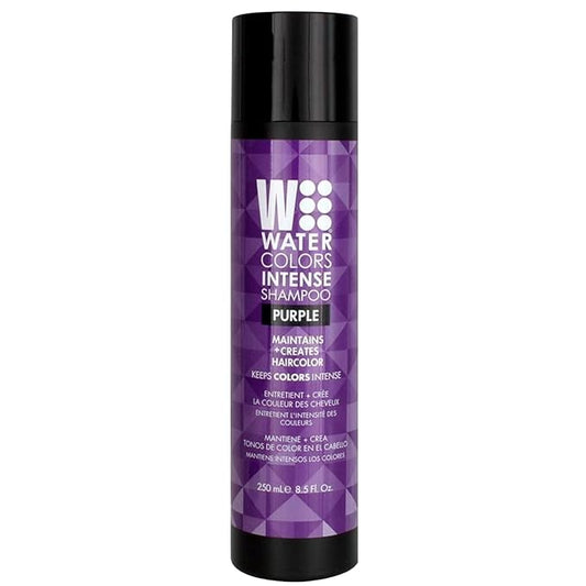 Watercolors by Tressa INTENSE 3-in-1 Color Depositing Shampoo, Semi Permanent Hair Color, Hair Dye Shampoo for Curly, Dry, and Normal Hair, 8 fl oz - PURPLE