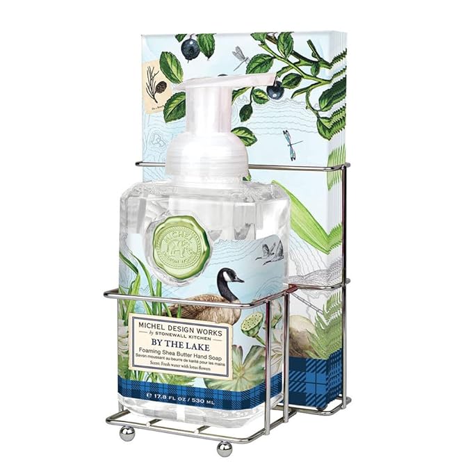 Michel Design Works Scented Foaming Hand Soap and Napkin Caddy Set, By the Lake