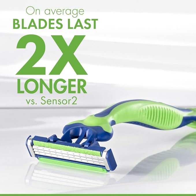 Gillette Sensor3 Sensitive Men's Disposable Razor, 12 Razors