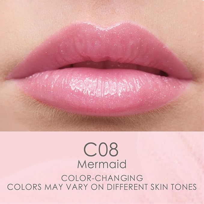 CATKIN Lip Balm Tinted Color Changing Lipstick Ultra Hydrating Lip Moistrurizer Chapstick with Vitamin E Nourishing For Cracked & Dry Lips 0.12 oz C08 Mermaid