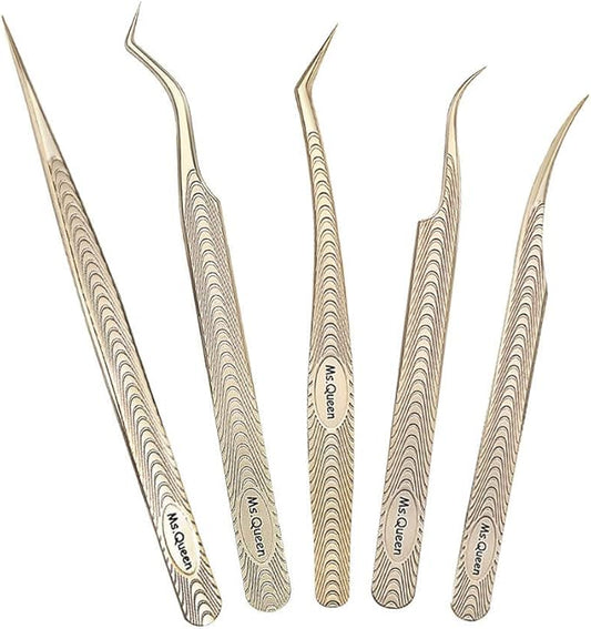 Ms.Queen Lash Tweezers for Eyelash Extension-Professional Lashing Tweezers for Mega Volume Mink Eyelashes Extensions Applying