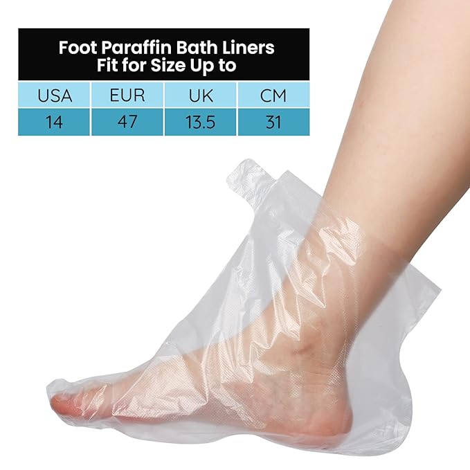 Segbeauty Paraffin Wax Liners for Foot, 200pcs Larger & Thicker Paraffin Foot Bags, Plastic Paraffin Bath Socks Hot Wax thera-py Bath Booties Covers for SPA Wax treat-ment Paraffin Wax Machine
