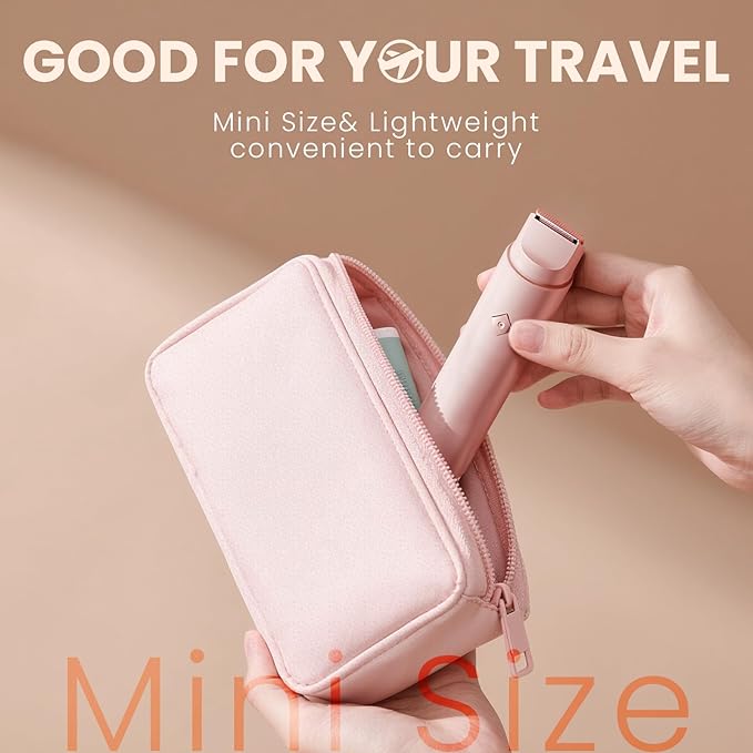 2025 New Electric Bikini Trimmer for Women, 2-in-1 Dual Head Shaver, Womens Electric Razor (Pink)