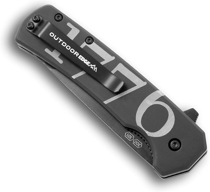 OUTDOOR EDGE RAZOR VX5 | Black Bald Eagle | Replaceable Blade EDC Folding Knife | 3" Blade, Ceramic Ball Bearings, Carbon Fiber Handle, Reversible Pocket Clip | Cool Knife for Men